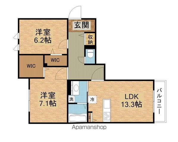 セリバⅠ(2LDK/1階)の間取り写真