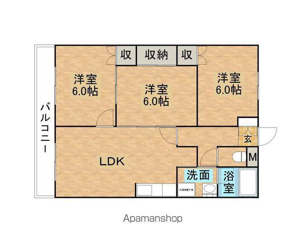 ベルシャトレ本町(3LDK/1階)の間取り写真