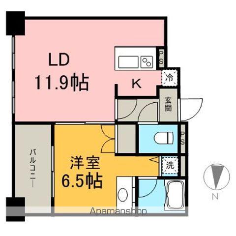 IZUMI 1(1LDK/8階)の間取り写真