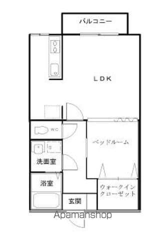 ルブォーアⅡ(1LDK/1階)の間取り写真