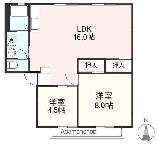 パナハイツ木太A・B・C(2LDK/2階)の間取り写真