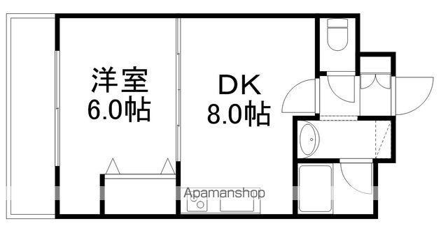 クリスタルコート(1DK/4階)の間取り写真