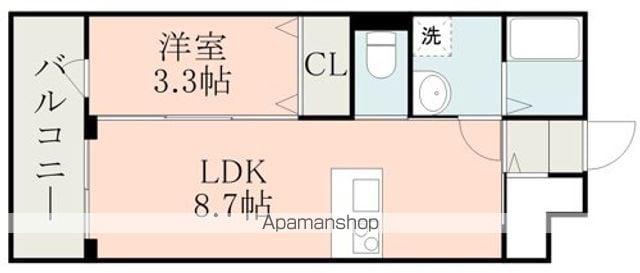 ラ・シック嘉島Ⅳ(1LDK/3階)の間取り写真