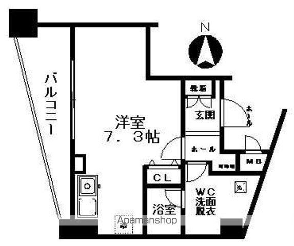メインステージ中目黒(1K/2階)の間取り写真
