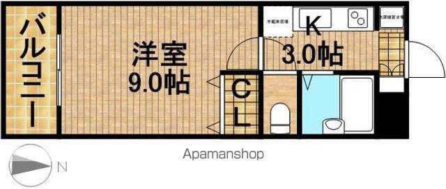ラルフローレⅡ(1K/3階)の間取り写真