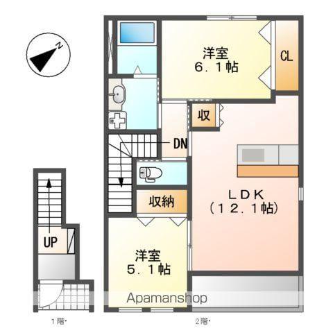カーサ・コスモ(2LDK/2階)の間取り写真