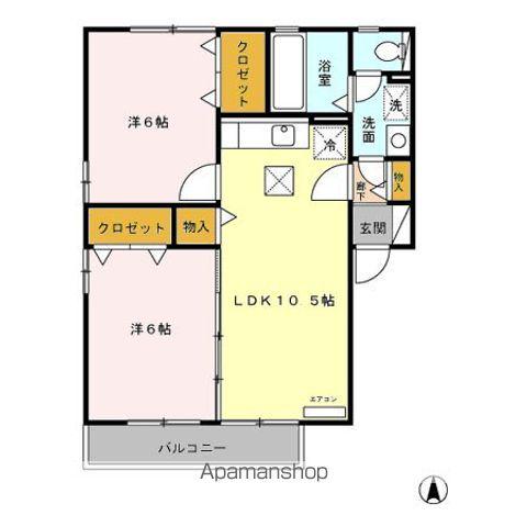 サウスパークスTAKAHISA A/B/C(2LDK/1階)の間取り写真
