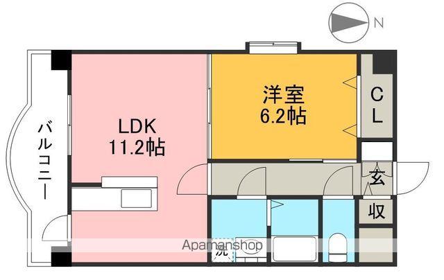 マリベール・クオーレ(1LDK/5階)の間取り写真