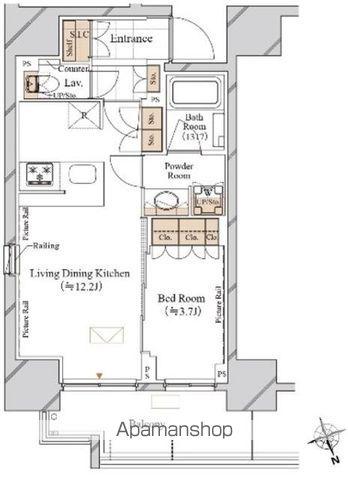 ブランシエスタ飯田橋(1LDK/8階)の間取り写真