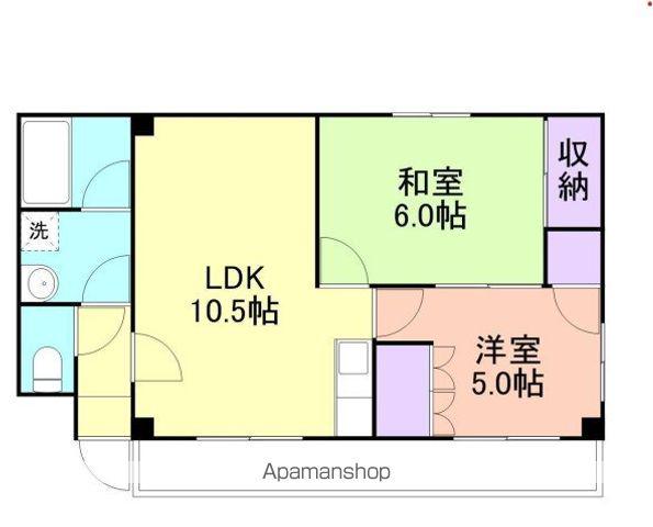下川マンション(2LDK/3階)の間取り写真