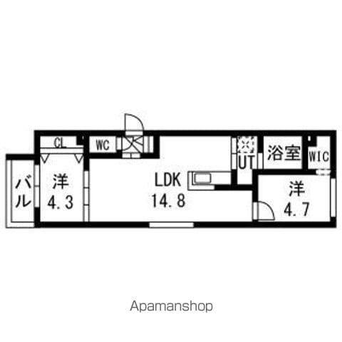 グラシオン(2LDK/4階)の間取り写真