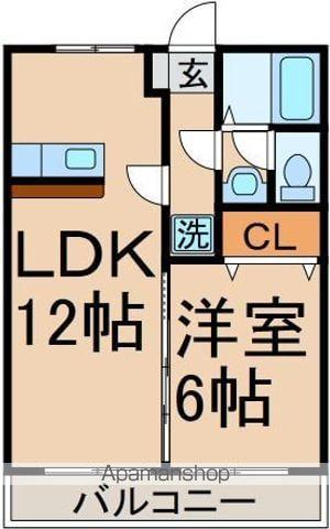 ハイネス二宮(1LDK/1階)の間取り写真