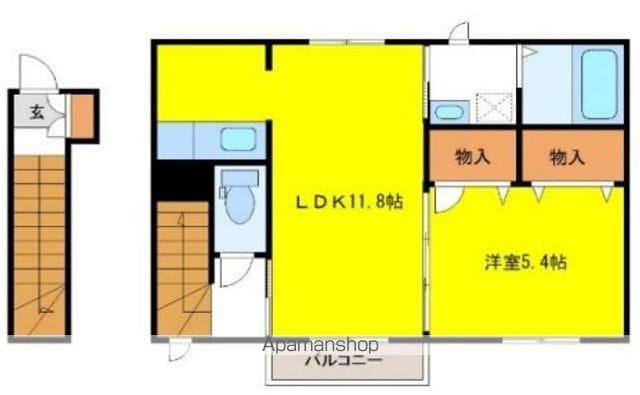 ALICIA(1LDK/2階)の間取り写真