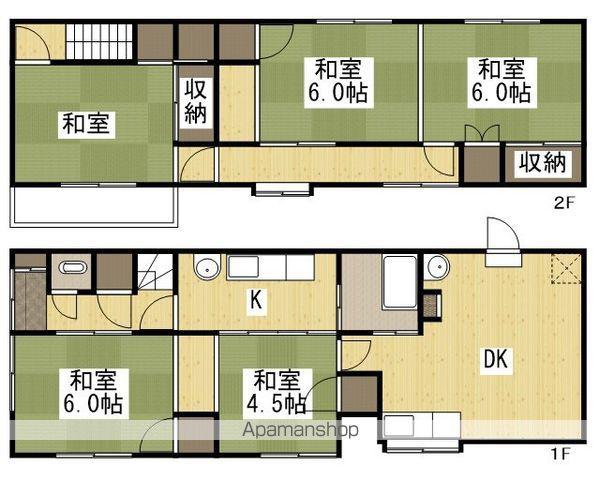 津山線 備前原駅 徒歩2分 2階建 築57年(5DK)の間取り写真