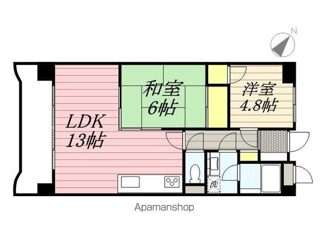 アブニール白妙(2LDK/3階)の間取り写真