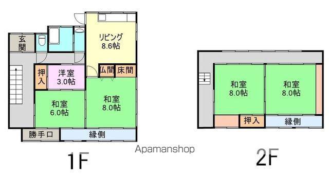 鹿児島本線 羽犬塚駅 徒歩114分 2階建 築47年(5DK)の間取り写真