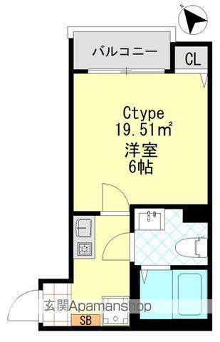 CASAR八王子(1K/1階)の間取り写真