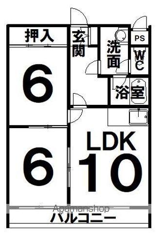171マンションC棟(2LDK/3階)の間取り写真