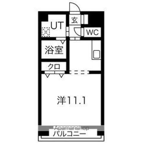 セレッソ仲田(ワンルーム/3階)の間取り写真