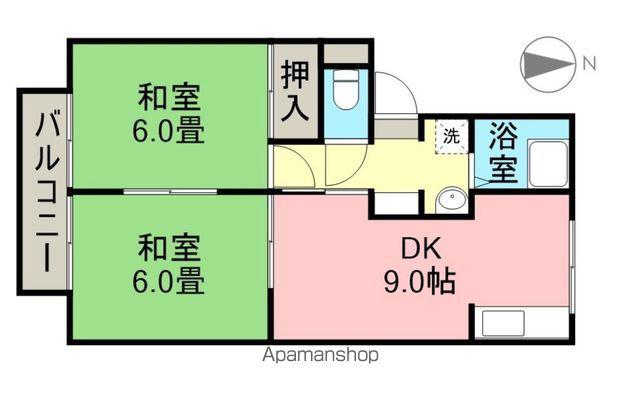 プレセジュール(2DK/2階)の間取り写真