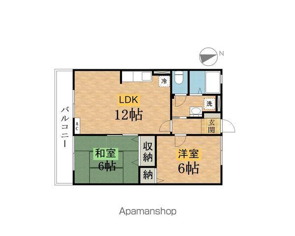 サンジュネスゆう(2LDK/1階)の間取り写真