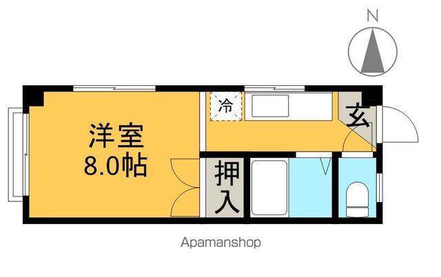 ハイツ片岡(ワンルーム/3階)の間取り写真