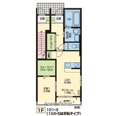 KORE(1LDK/1階)の間取り写真