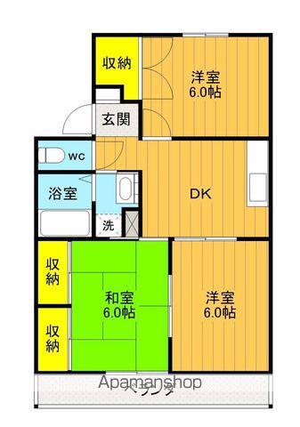 関根ハイツA棟(3DK/2階)の間取り写真