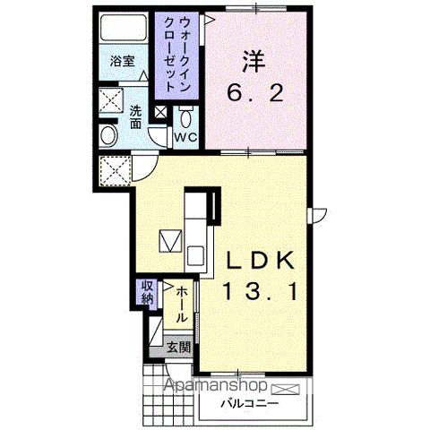 たいしの杜Ⅱ(1LDK/1階)の間取り写真