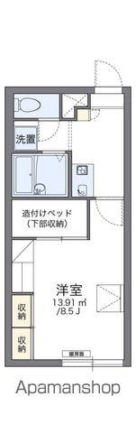 レオパレスあつべつ(1K/1階)の間取り写真