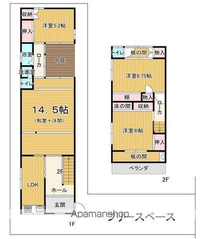 阪急電鉄神戸線 十三駅 徒歩11分 2階建 築57年(4LDK)の間取り写真
