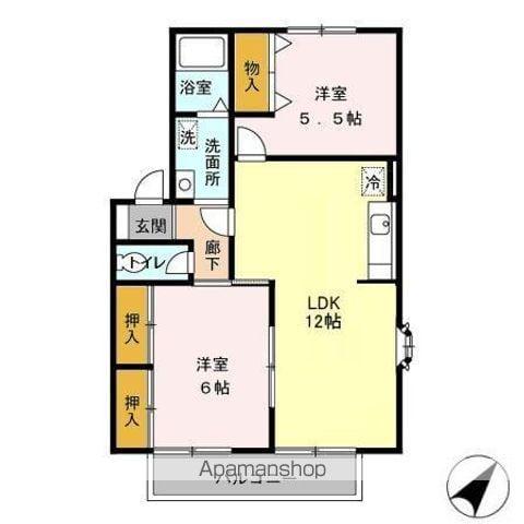 メゾンボナール GH(2LDK/2階)の間取り写真