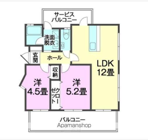 トレスエルマーナス(2LDK/4階)の間取り写真