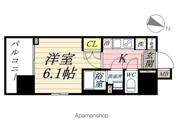 ラクラス幡ヶ谷(1K/8階)の間取り写真