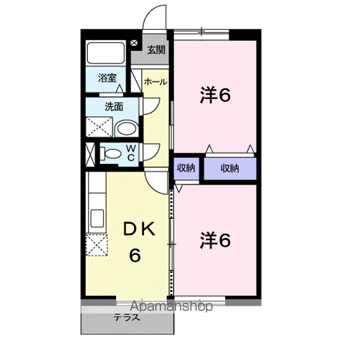 エルディムセントラル(2DK/1階)の間取り写真