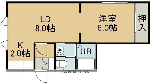 ハイムダック4(1LDK/1階)の間取り写真