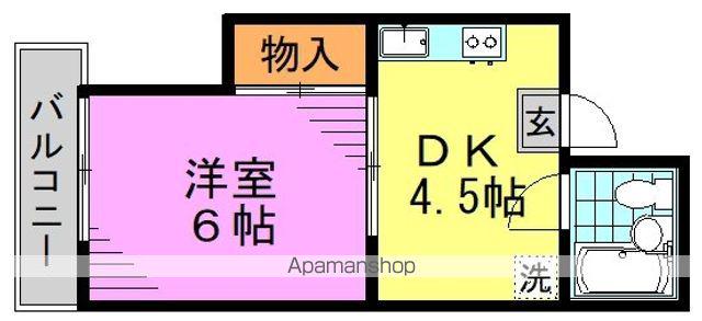 メゾンヤギウ(1DK/2階)の間取り写真