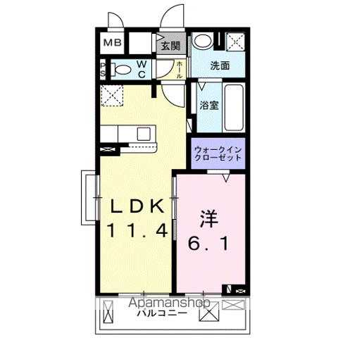 ノースSTAR CONDO(1LDK/3階)の間取り写真