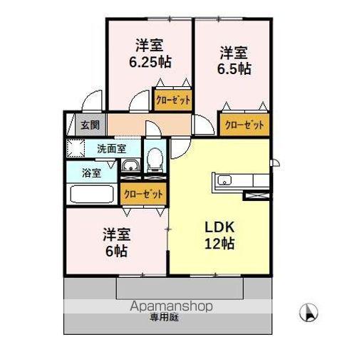 HIGHAVENUEIIB(3LDK/1階)の間取り写真