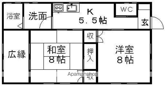 鹿島臨海鉄道 荒野台駅 徒歩20分 1階建 築22年(2K)の間取り写真