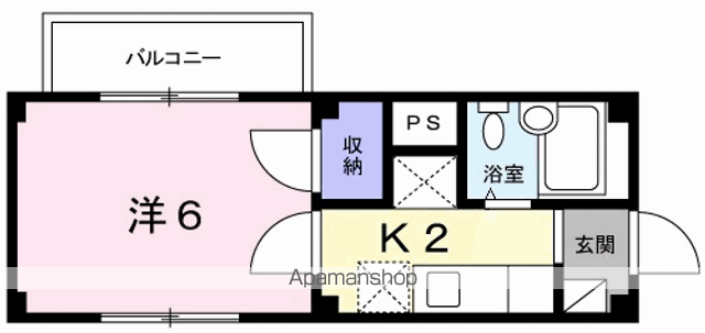 ニューサンライズ(1K/1階)の間取り写真