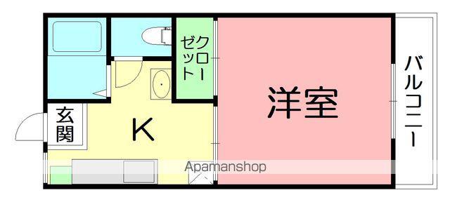 第2オレンジハイツ(ワンルーム/2階)の間取り写真
