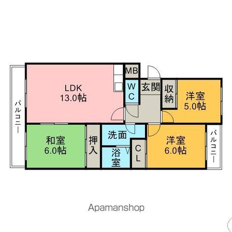 エトワール末広(3LDK/1階)の間取り写真