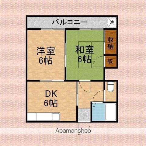 金井マンションA(2DK/2階)の間取り写真