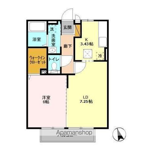 M・Yカサヴェール(1LDK/2階)の間取り写真