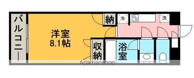 レジデンシャルヒルズ博多駅前弐(1K/5階)の間取り写真