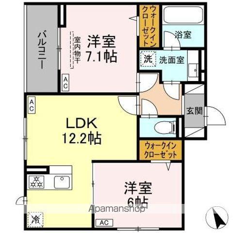 D PAINA 宿河原6 II(2LDK/3階)の間取り写真