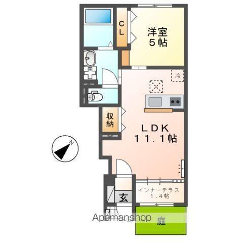 ノイアー・ルウムⅠ(1LDK/1階)の間取り写真