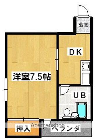 ヴィラおりおの(ワンルーム/2階)の間取り写真