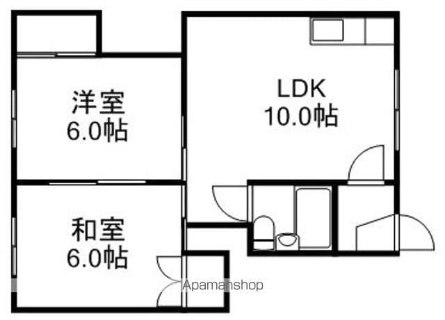 はまなすパーク(2LDK/2階)の間取り写真